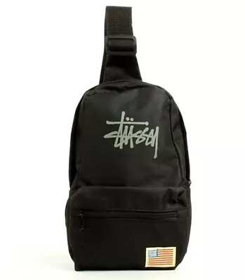 STUSSY Mesh Bag Shoulder Cross Body Hand Messenger Strap Side Black • $28