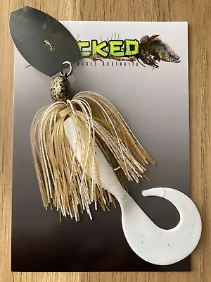 WHACKED LURES AUST ~ 3/4oz CHATTERBAIT ~ WHITE GOLD ~ Grub Trailer • $15