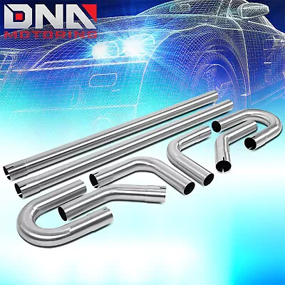 8Pcs 2.5  OD Stainless Steel Bend Straight DIY Custom Mandrel Exhaust Pipe Kit • $89.68