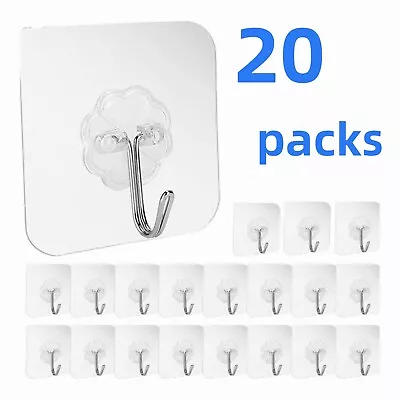 £3.99 • Buy 20x Heavy Duty Self Adhesive Removable Sticky Sucker Holder Waterproof Wall Hook