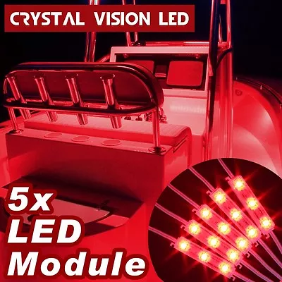 Crystal Vision Premium LED 5PCS Kit For Boat Marine Deck Interior Light (Red) • $11.99