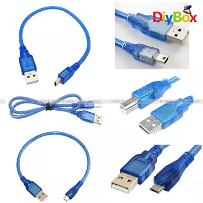 Blue 30CM USB A Male To Type B Plug/Mini USB/Micro USB Cable F Computer/Printer • $1.53