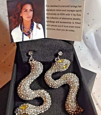 $45 • Buy V By Eva Jeanbart-Lorenzotti LUXURY COLLECTION Pave Swarovski Crystal Earrings 