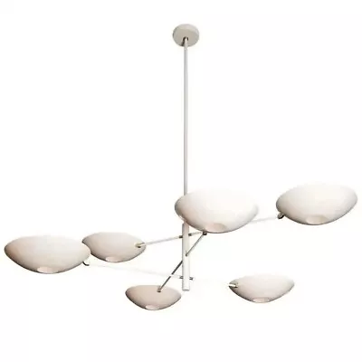 Large Counterbalance Ceiling Fixture White Enamel + Brass • $508.30