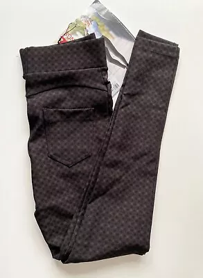 Black & Brown Check Pattern Shaping Slimmer Pockets Leggings High Quality • £9.90