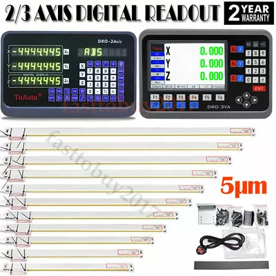 ToAuto DRO Digital Readout 5µm Linear Glass Scale 2/3 Axis Display Mill Lathe • $146.85