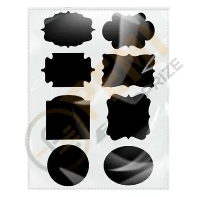 Black Chalk Label Stickers Mini Vinyl Chalkboard Multi-shape Peel And Stick  • £0.99