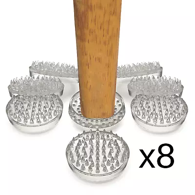 £8.45 • Buy Chair Leg Floor Protectors X8 Silicone Castor Cups Clear Furniture Feet Cover UK