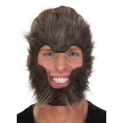 Werewolf Face Scary Hairy Gray Wolf Beast Monster Adult Halloween Costume Mask • $7.95