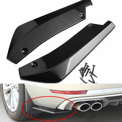 Glossy Black Rear Bumper Lip Diffuser Splitter Canard Protector Car Accessories • $11.98