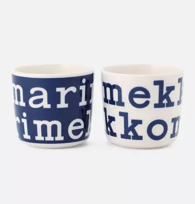 Marimekko Logo Coffee Cup 2 Set Dark Blue Japan Online Only Limited Design • $99.99