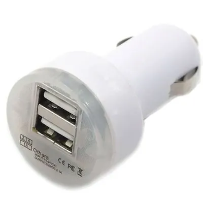Dual USB 2 Port DC Car Charger 2.1A Adapter White For Samsung Huawei Oneplus • $3.40