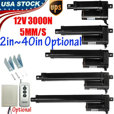 Electric Linear Actuator Motor 12V 3000N 660lb 2 ~ 40  Heavy Duty Waterproof US • $17.99