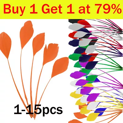15X Stripped Coque Diamond Feathers-Long- Millinery Fascinator - Choose Quantity • £2.70