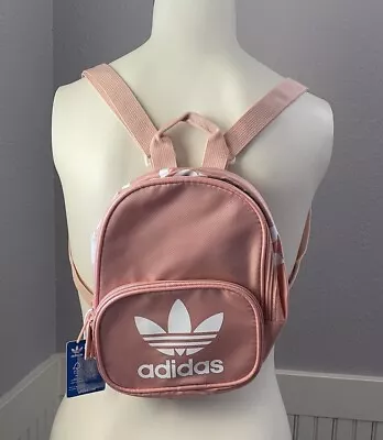 NWT Adidas Originals Santiago Mini Backpack Pale Pink White Travel/Sports Bag • $85.40