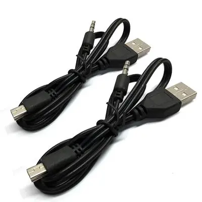 2 Lot Mini USB To USB & 3.5mm Aux Charging Audio Cable For MP3 Bluetooth Speaker • $14.99