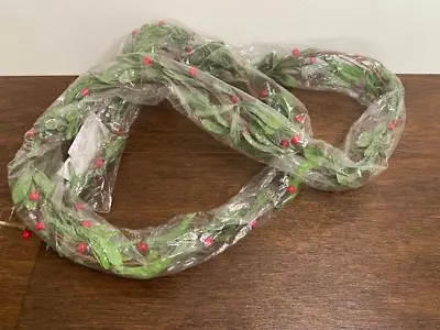 Artificial Green & Red Mistletoe Garland 6 Ft. • $17