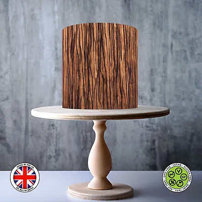 Tree Bark Texture Wood Log Pattern Wrap Around Edible Cake Topper ICING / WAFER • £7.79