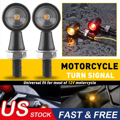 Motorcycle LED Bullet Mini Turn Signal Brake Light Blinker Indicator Amber + Red • $14.24