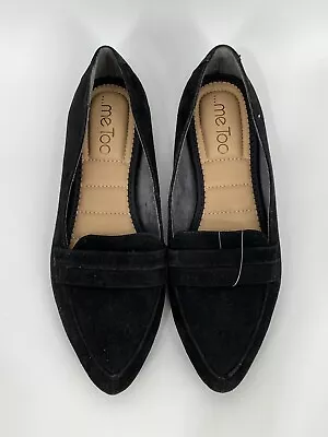 Me Too Alissa Black Leather Slip On Pointed Toe Loafer Flats Women’s Size 6.5M • $26.99