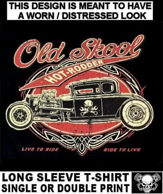 $25.99 • Buy Old School Hot Rodder V8 Chopped A Coupe Rat Rod Skull Cross Wrenches T-shirt