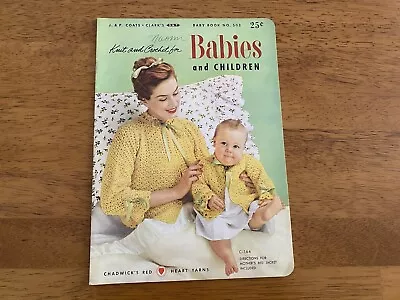 Knit And Crochet For Babies And Children Pattern Book Vtg 50s Cute Kids Clothes • $10