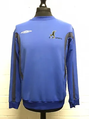 Umbro Mens Blue Long Sleeve Football Training Sweater Jumper Size Medium • £11.99