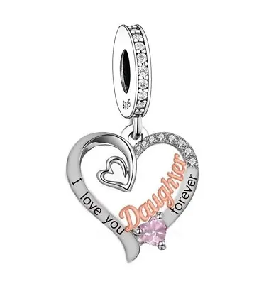 💖 Daughter Charm I Love You Heart Genuine 925 Sterling Silver  • £16.95