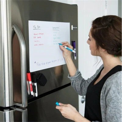 £3.43 • Buy Magnetic Whiteboard Memo Notice Dry Wipe Fridge Planner Magnet A5 Plain