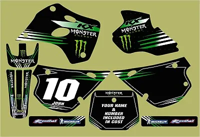 KX 80 KX80 Black Monster 91-97 Graphic / Decal Kit Personalised FREE UK SHIPPING • $94.74