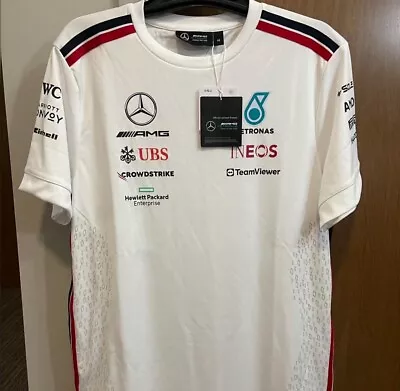 Mercedes Men's Stitchd AMG F1 2023 Team S/S Drive T-Shirt LC7 White Medium NWT • $47.50