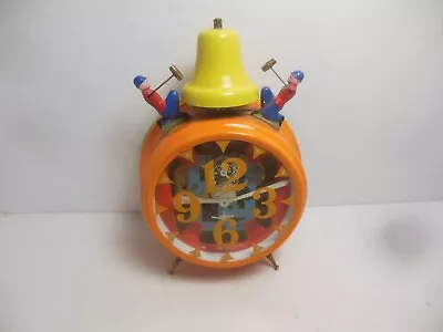 Vintage Bradley German Busy Boy Mechanical Alarm Clock West Germany Orange • $36.75