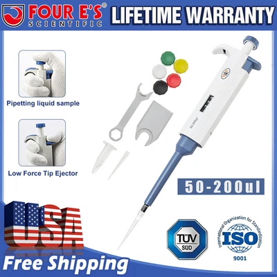 $15.99 • Buy 50-200ul Lab Single Channel Pipette Mechanical Micropipette Volume Transfer Tool
