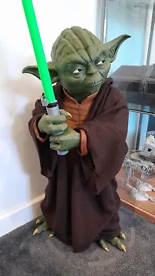 Starwars 3D Printed 1:1 Life Size Jedi Master Yoda Figure With Light Saber  • £340