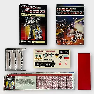 Vintage 1984 G1 Transformers Prowl Unapplied Stickers Manual Tech Specs Missiles • $99.99