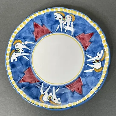 Vintage Solimene Vietri Italy Blue Campagna Horse Dinner Plate 10  • $42.99