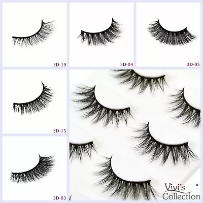 5 Lashes False Eyelashes Natural Faux Mink 3D Wispy Long Thick Short Cat Eye UK • £2.99