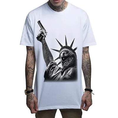 Mafioso Men's Stick Up Short Sleeve T Shirt White Tee Tattoo T-Shirts Clothin... • $26.24