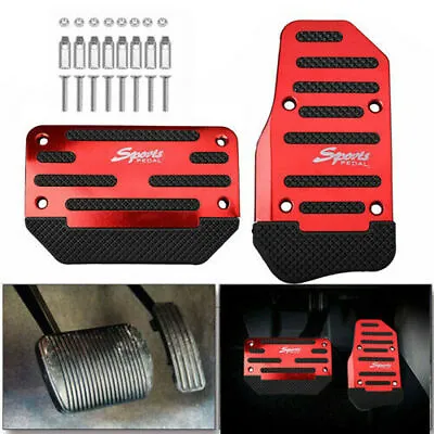 2Pcs Car Accessories Non Slip Automatic Pedal Brake Foot Treadle Cover Parts Red • $15.30