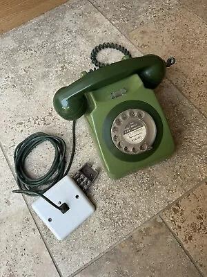 Vintage Retro Telephone GPO 746F Rotary Dial Two Tone Green. • £15