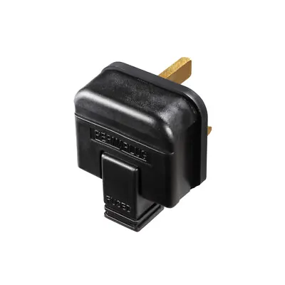 5 X Masterplug Permaplug 13Amp 3 Pin Black Heavy Duty Tough Fused Mains Plugs • £14.90