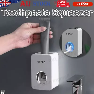Toothpaste Squeezer Automatic Toothpaste Dispenser Wall-mounted Rack Bathroom AU • $10.88