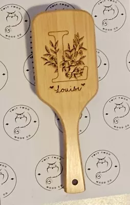 Personalised  Natural Bamboo Wooden Hair Brush Anti-Static Head • £7.50