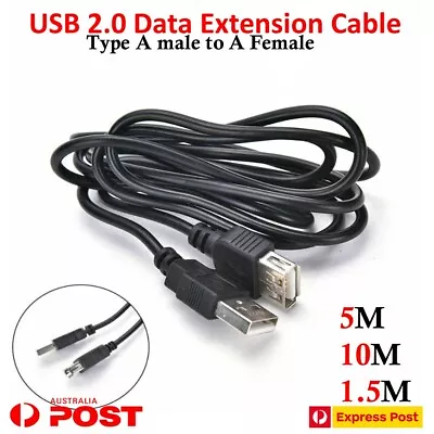 $3.05 • Buy USB 2.0 A Male To A Female Extension Cable Cord Leads Plug Wire Jack Socket AU