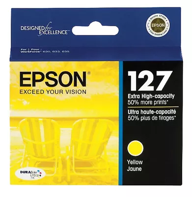 GENUINE Epson 127 Yellow Ink Cartridge For WorkForce 60 545 630 633 635 645 840 • $8.99