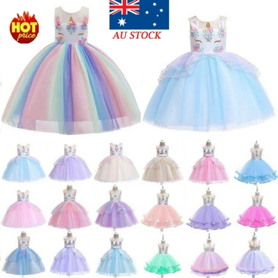 $33.27 • Buy Baby Girls Unicorn Princess Tutu Dress Evening Wedding Party Bridesmaid Dresses