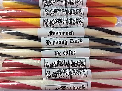 Huge Box Of 100 Sticks Of Traditional Blackpool Rock  Fruit/humbug/straw/cream • £39.50
