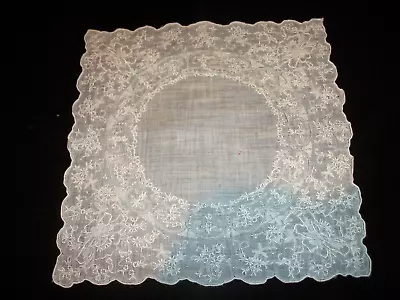 Appenzell Type Whitework Hankie Embroidered Handkerchief Bridal Wedding • $24.95