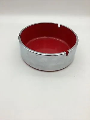 MCM CHROME / RED Ashtray  Isamu Kenmochi For Maru Trend Pacific. 1960's • $15.99