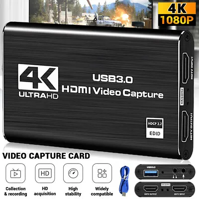 4K Audio Video Capture Card HDMI Video Capture Device Full HD Recording USB 3.0 • $18.99